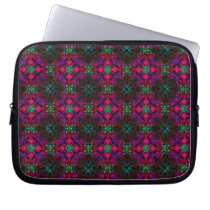 Fractal Pattern pink green purple red Laptop Sleeve
