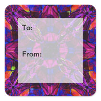 Fractal Pattern purple Gift Tag Stickers