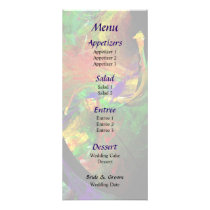 Fractal - Peacock Wedding Menu rack cards