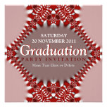 Fractal Pink Red Curtain Graduation Invitation