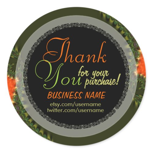 Fractal Planet Business Thank You Sticker sticker