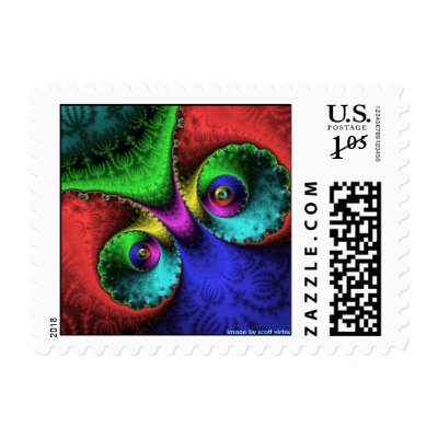 Fractal Postage - Peacock Eyes