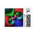 Fractal Postage - Peacock Eyes postage