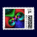 Fractal Postage - Peacock Eyes postage