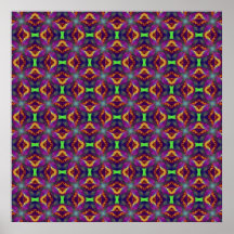 Fractal púrpura del tulipán modelado poster