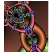 Fractal rainbow chains t-shirts