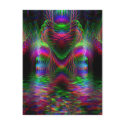Fractal Rainbow Hearts Postcard by webgrrl Fractal Rainbow Hearts Postcard