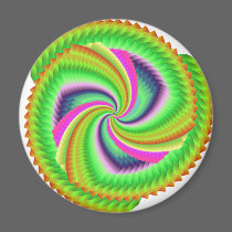 Fractal, Random, pretty, colourful, fuzzy windmill magnets