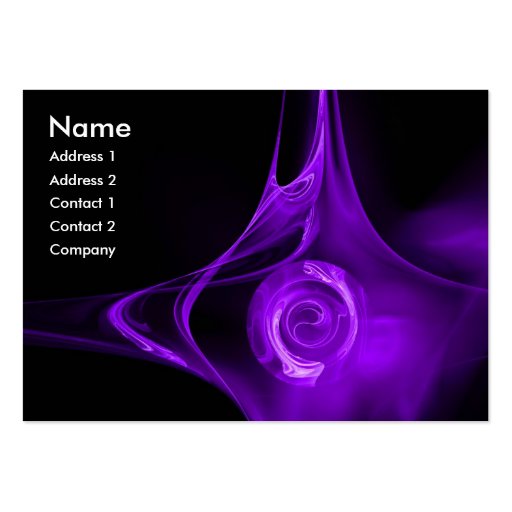 FRACTAL ROSE 1 bright purple pink black Business Card (front side)