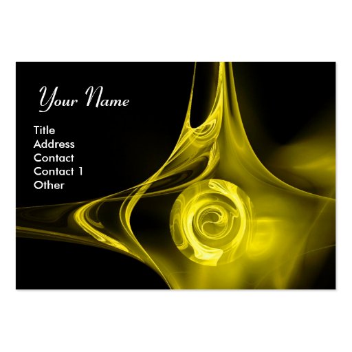 FRACTAL ROSE 1 bright yellow black Business Card
