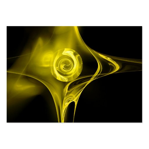 FRACTAL ROSE 1 bright yellow black Business Card (back side)