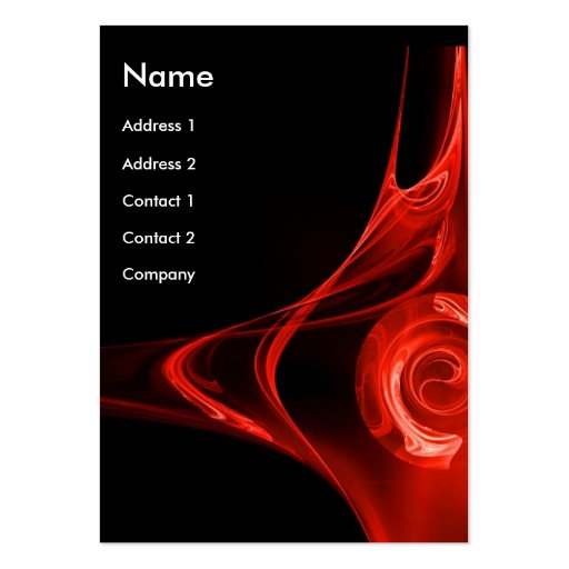 FRACTAL ROSE 2, bright red Business Cards (front side)