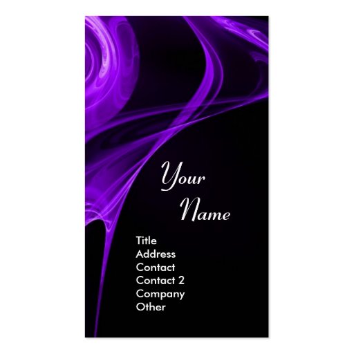 FRACTAL ROSE 3 bright dark purple Business Card (front side)