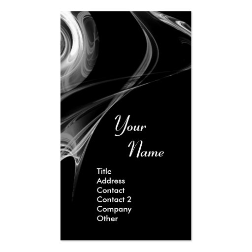 FRACTAL ROSE 3 bright light black and white grey Business Card