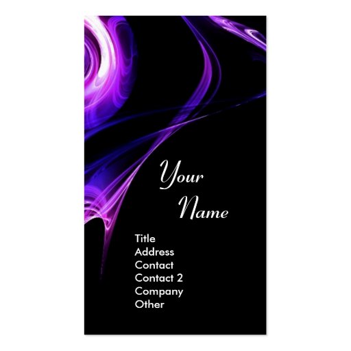 FRACTAL ROSE 3 bright light blue  purple violet Business Card Template