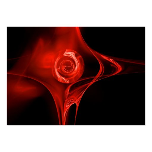 FRACTAL ROSE , ABSTRACT SWIRLS red black Business Card Template (back side)