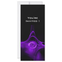 FRACTAL ROSE bright purple black invitations by bulgan_lumini FRACTAL ROSE bright purple black invitations
