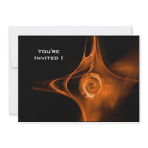 FRACTAL ROSE bright red orange black invitations by bulgan_lumini FRACTAL ROSE bright red orange black invitations