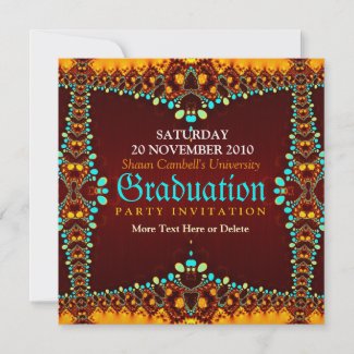 Fractal Royal Graduation Invitation invitation