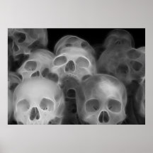 Fractal  Skulls Poster