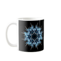Fractal snowflake coffee mugs