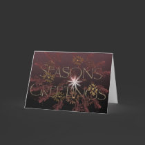 Fractal Snowflakes Seasons Greetings Card cards