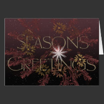 Fractal Snowflakes Seasons Greetings Card cards