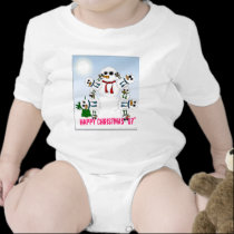fractal_snowman, happy christmas "07" t-shirts