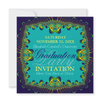 Fractal Spice Exotic Graduation Party Invitation