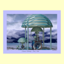Fractal Standing - Blue Mist Poster posters