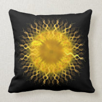 Fractal Sun Iris- Abstract Geometric Sol Pillow pillows