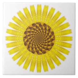 Fractal Sunflower Tile tile
