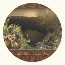 Fractal Sunrise Bookplate Stickers