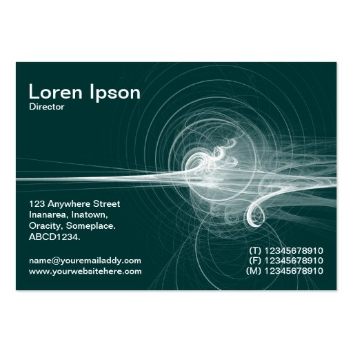 Fractal Swirl II - Forest Green Business Card Templates (back side)