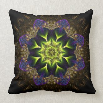  Hexagon Fractals Star Purple Square Cushions