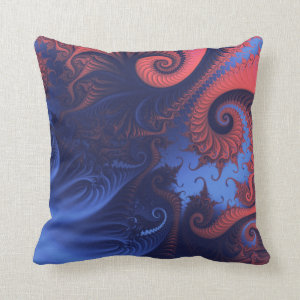 Fractal tentacles throw pillows