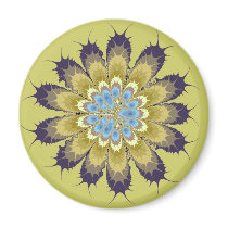 Fractal Thanksgiving Flower Fridge Magnet