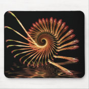 Fractal Timber Shell Swirl Mousepad