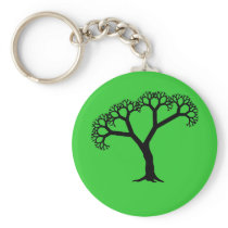 Fractal Tree Black Key Chain