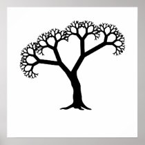 Fractal Tree Black Posters