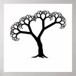 Fractal Tree Black posters