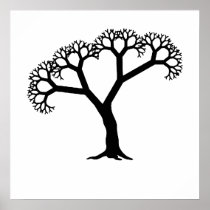 Fractal Tree Black Poster