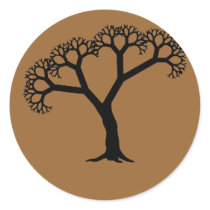 Fractal Tree Black Sticker