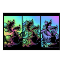 Fractal Triptych #3 posters by eyebalm Fractal Triptych #3 posters
