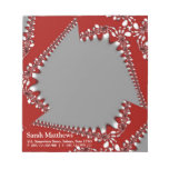 Fractal Twist Red Silver Custom Notepad