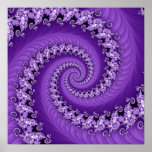 Fractal Violet Double Spiral Poster