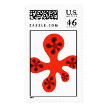 Fractal Walker - Red postage by 011art Fractal Walker - Red postage