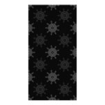Fractal Wheel Pattern. Black and Gray Circles. Photo Card Template