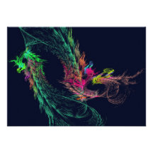 Fractal - Winged Dragon Custom Invitation