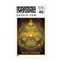 Fractal Xmas bauble postage by fractalART Fractal Xmas bauble postage
